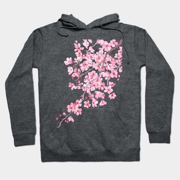 pink cherry blossom watercolor 2020 Hoodie by colorandcolor